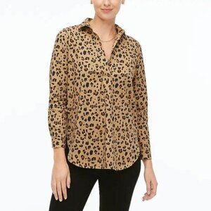 J. CREW FACTORY Leopard‎ High-low Popover Tunic Top XL